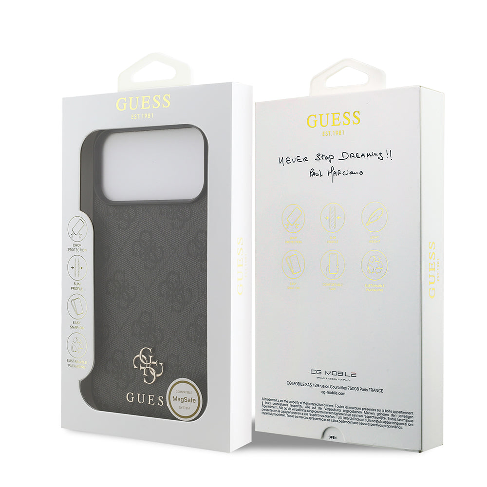 iPhone 18 Pro Max Kılıf Guess Orijinal Lisanslı M-safe Şarj Özellikli Small 4G Classic Kılıf