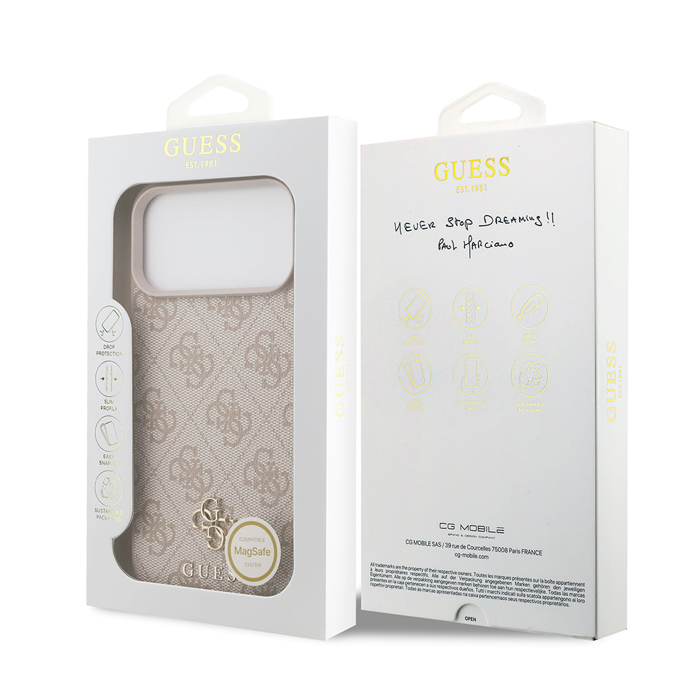 iPhone 18 Pro Max Kılıf Guess Orijinal Lisanslı M-safe Şarj Özellikli Small 4G Classic Kılıf