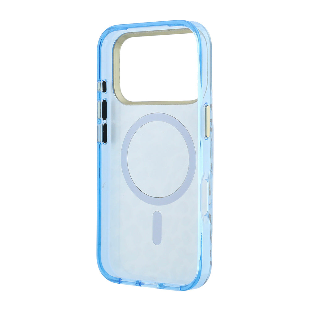 iPhone 18 Pro Max Kılıf Guess Orijinal Lisanslı M-safe Şarj Özellikli Üçgen Logolu Simli Leopar Desenli Kılıf