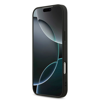iPhone 18 Pro Max Kılıf Guess Orijinal Lisanslı PU Deri Taşlı Üçgen Logo 4G Desenli Strass Kılıf