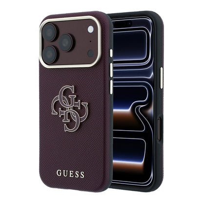 iPhone 18 Pro Max Kılıf Guess Orijinal Lisanslı PU Yazı ve 4G Büyük Metal Logolu Kılıf