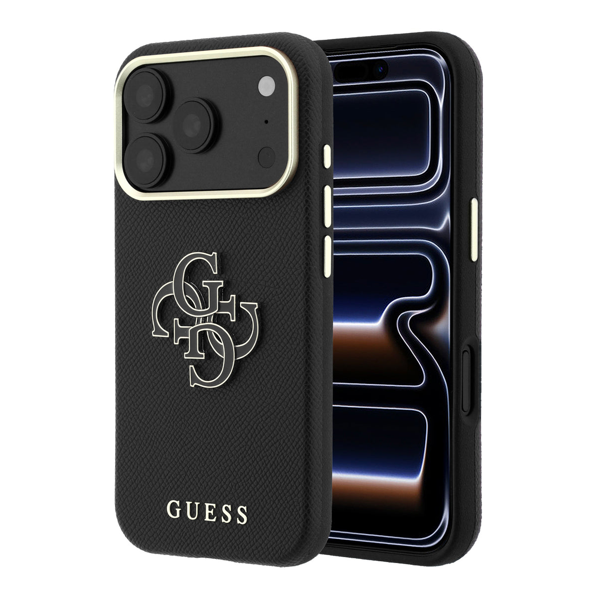 iPhone 18 Pro Max Kılıf Guess Orijinal Lisanslı PU Yazı ve 4G Büyük Metal Logolu Kılıf