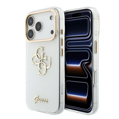 iPhone 18 Pro Max Kılıf Guess Orijinal Lisanslı Yazı ve 4G Büyük Metal Logolu Silikon Kılıf