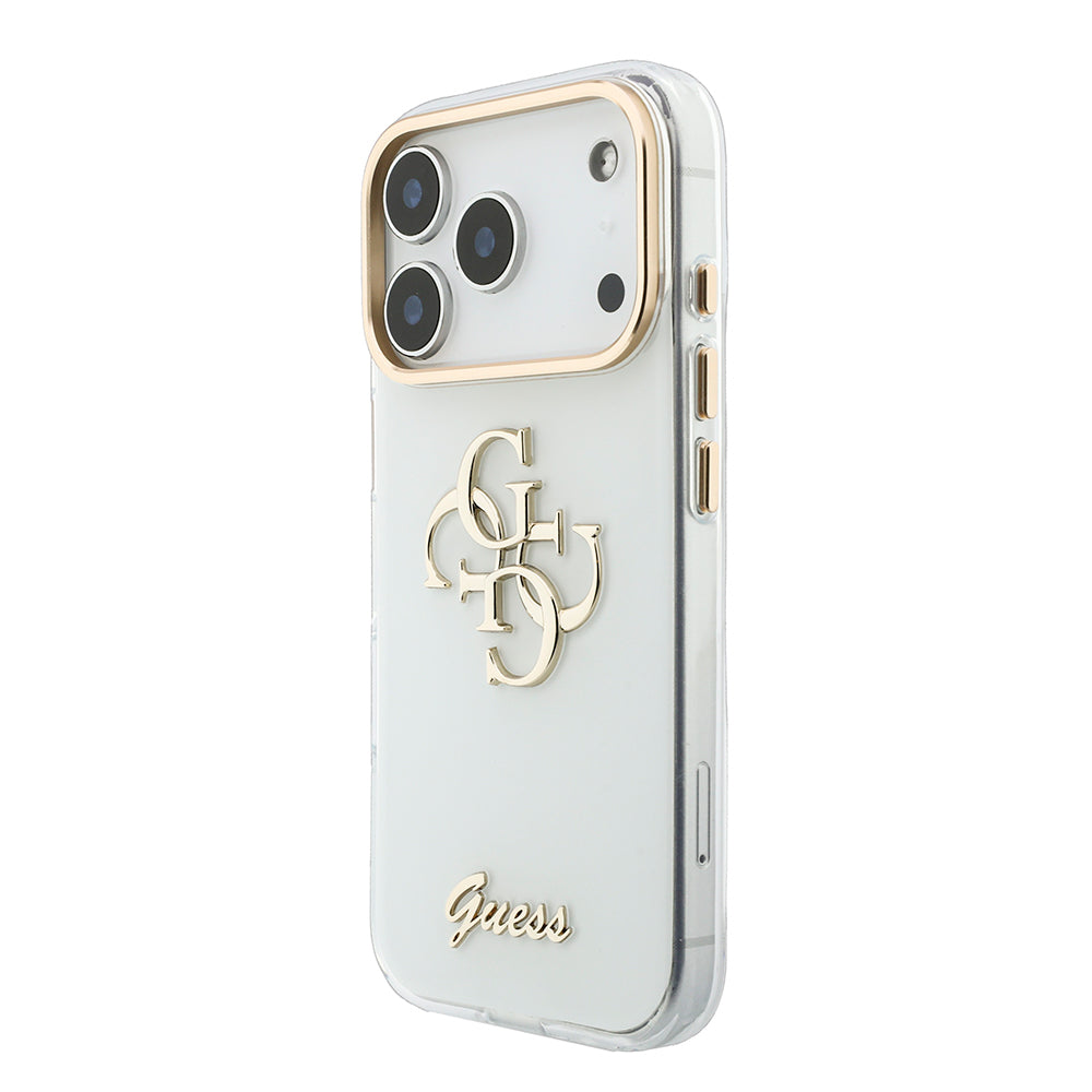 iPhone 18 Pro Max Kılıf Guess Orijinal Lisanslı Yazı ve 4G Büyük Metal Logolu Silikon Kılıf