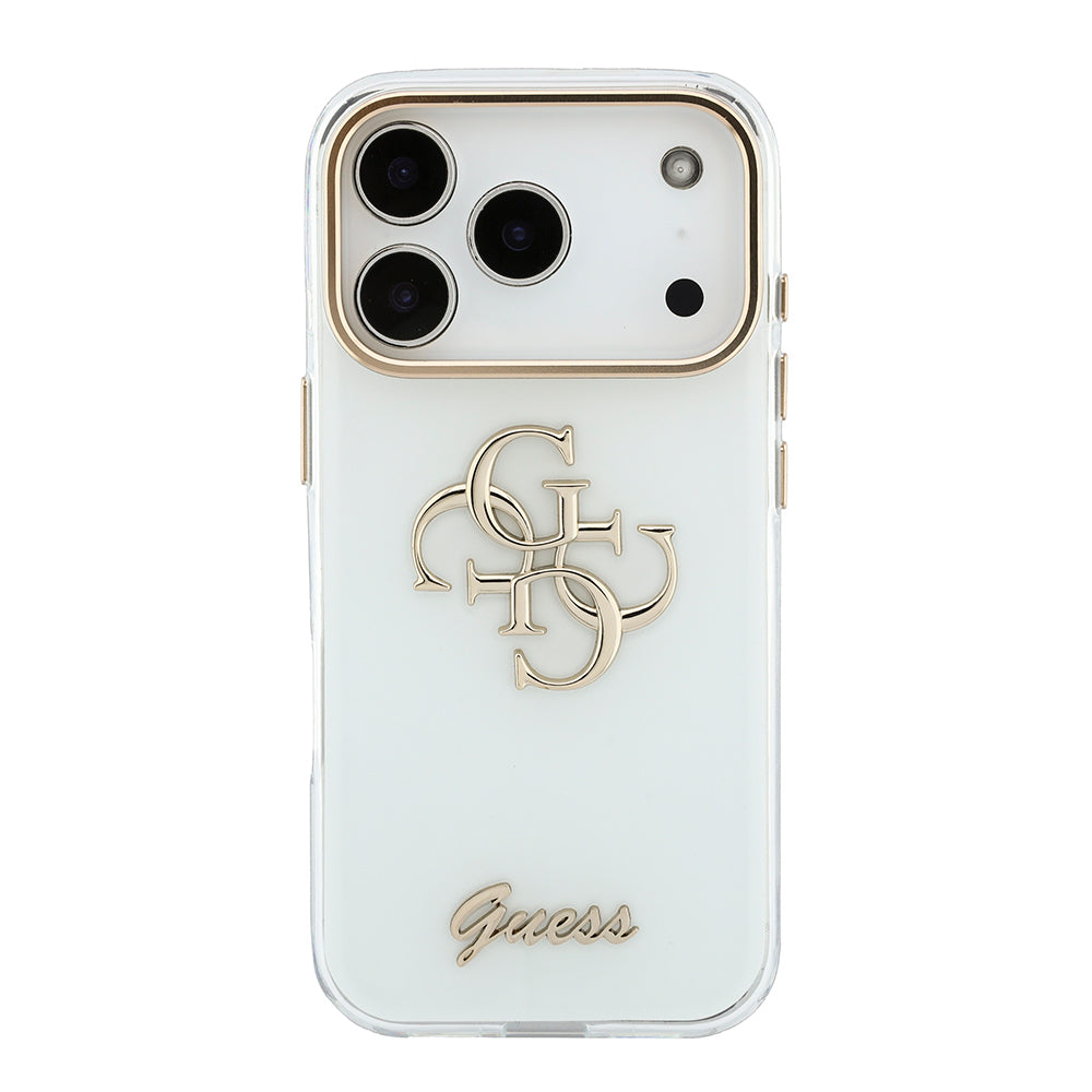 iPhone 18 Pro Max Kılıf Guess Orijinal Lisanslı Yazı ve 4G Büyük Metal Logolu Silikon Kılıf