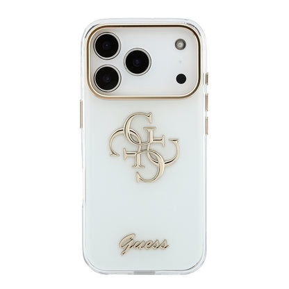 iPhone 18 Pro Max Kılıf Guess Orijinal Lisanslı Yazı ve 4G Büyük Metal Logolu Silikon Kılıf