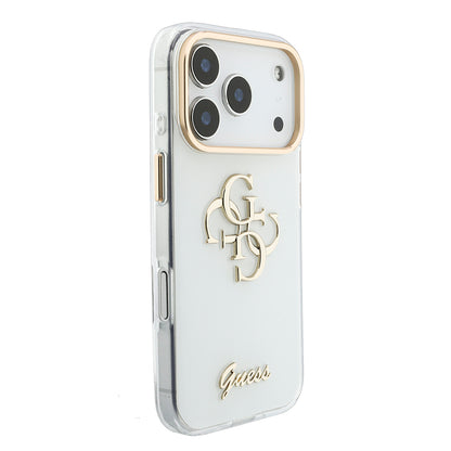 iPhone 18 Pro Max Kılıf Guess Orijinal Lisanslı Yazı ve 4G Büyük Metal Logolu Silikon Kılıf