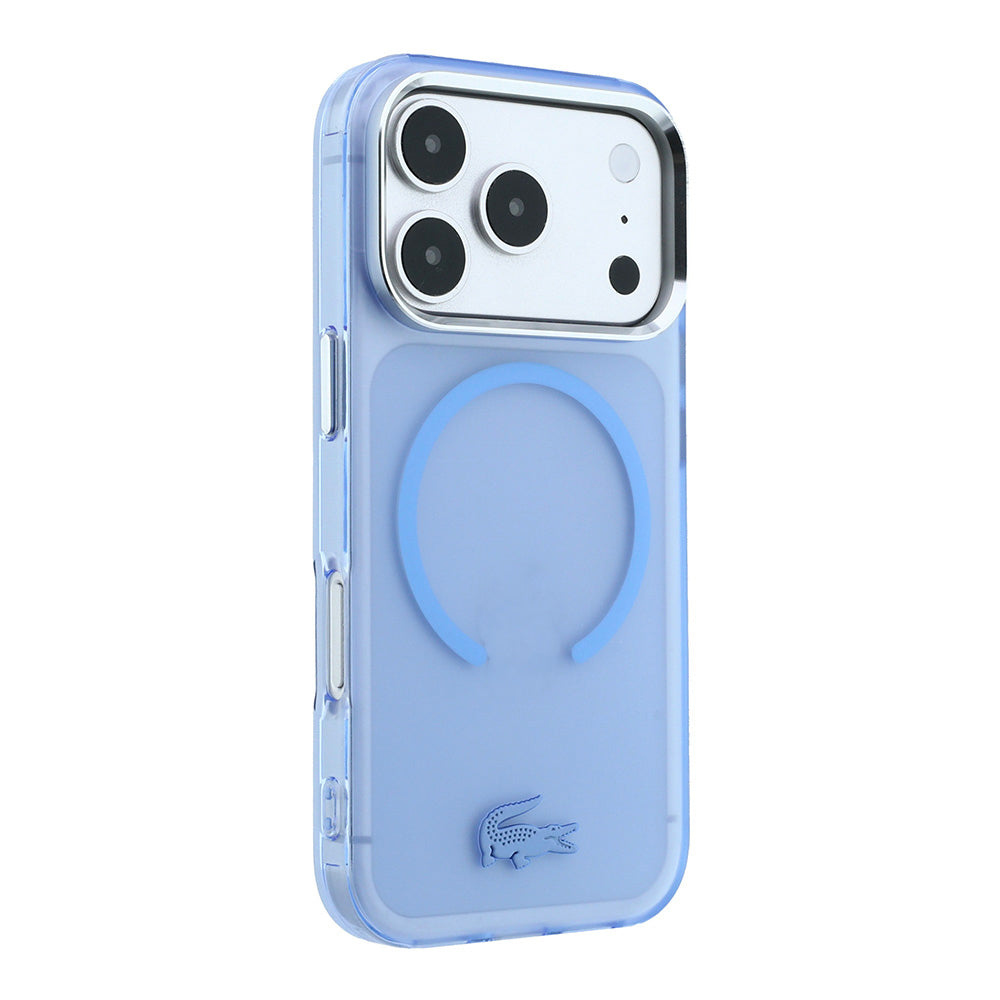 iPhone 18 Pro Max Kılıf Lacoste Orijinal Lisanslı M-safe C-Magnet İkonik Timsah Logolu IML Frosted Kılıf