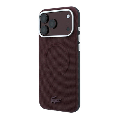 iPhone 18 Pro Max Kılıf Lacoste Orijinal Lisanslı M-safe Şarj Özellikli Halka Tasarımlı Petit Pike Metal Logolu Kılıf