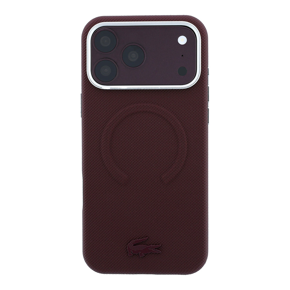 iPhone 18 Pro Max Kılıf Lacoste Orijinal Lisanslı M-safe Şarj Özellikli Halka Tasarımlı Petit Pike Metal Logolu Kılıf
