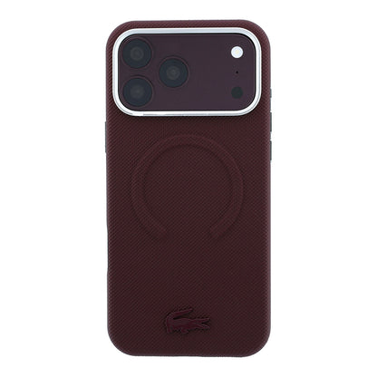 iPhone 18 Pro Max Kılıf Lacoste Orijinal Lisanslı M-safe Şarj Özellikli Halka Tasarımlı Petit Pike Metal Logolu Kılıf