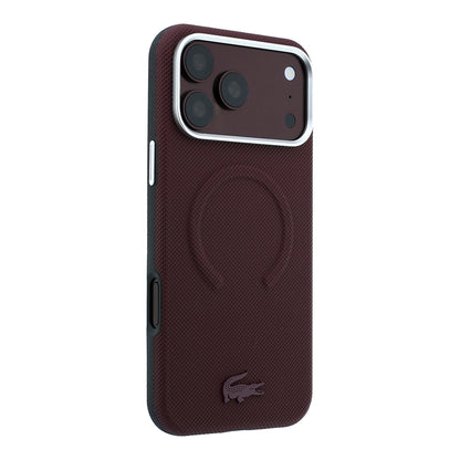 iPhone 18 Pro Max Kılıf Lacoste Orijinal Lisanslı M-safe Şarj Özellikli Halka Tasarımlı Petit Pike Metal Logolu Kılıf