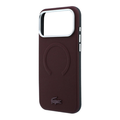iPhone 18 Pro Max Kılıf Lacoste Orijinal Lisanslı M-safe Şarj Özellikli Halka Tasarımlı Petit Pike Metal Logolu Kılıf