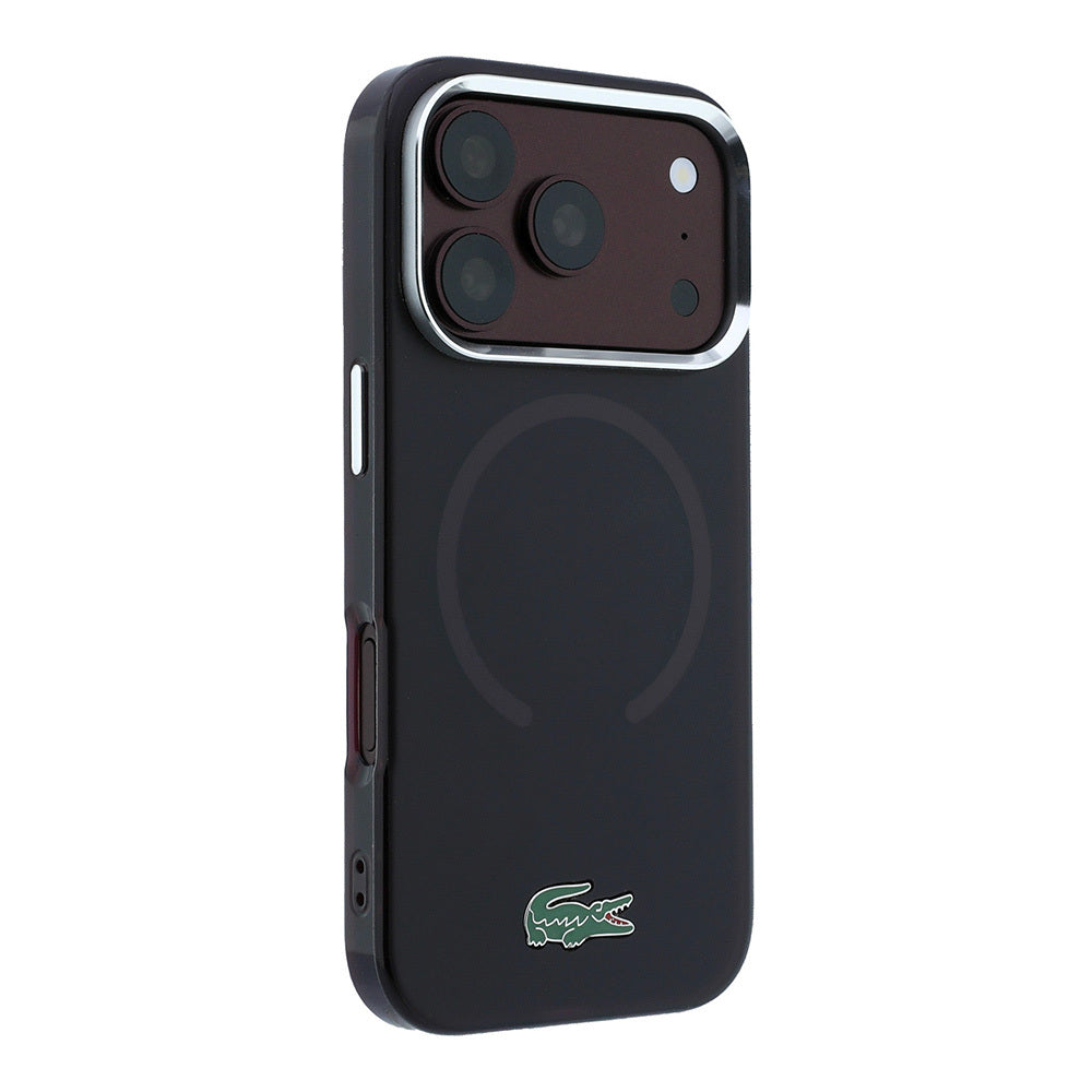 iPhone 18 Pro Max Kılıf Lacoste Orijinal Lisanslı M-safe Şarj Özellikli Lake Timsah Logolu IML Frosted Kılıf