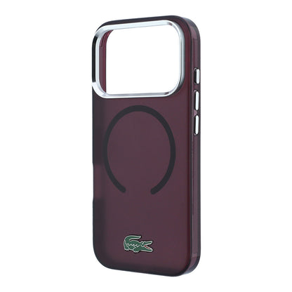iPhone 18 Pro Max Kılıf Lacoste Orijinal Lisanslı M-safe Şarj Özellikli Lake Timsah Logolu IML Frosted Kılıf