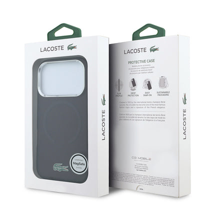 iPhone 18 Pro Max Kılıf Lacoste Orijinal Lisanslı M-safe Şarj Özellikli Lake Timsah Logolu IML Frosted Kılıf
