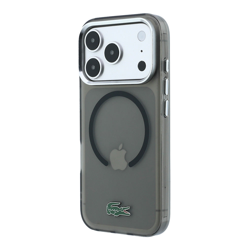 iPhone 18 Pro Max Kılıf Lacoste Orijinal Lisanslı M-safe Şarj Özellikli Lake Timsah Logolu IML Frosted Kılıf