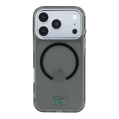 iPhone 18 Pro Max Kılıf Lacoste Orijinal Lisanslı M-safe Şarj Özellikli Lake Timsah Logolu IML Frosted Kılıf