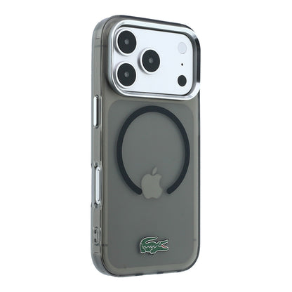 iPhone 18 Pro Max Kılıf Lacoste Orijinal Lisanslı M-safe Şarj Özellikli Lake Timsah Logolu IML Frosted Kılıf