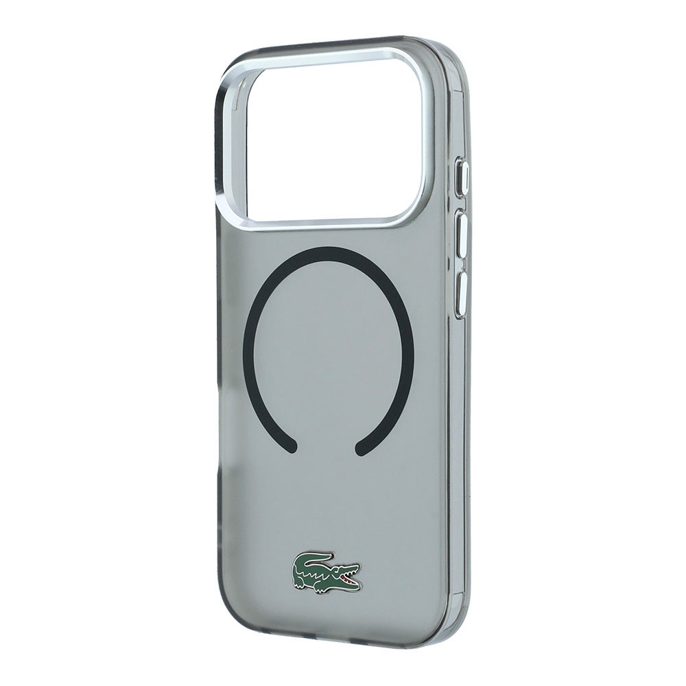 iPhone 18 Pro Max Kılıf Lacoste Orijinal Lisanslı M-safe Şarj Özellikli Lake Timsah Logolu IML Frosted Kılıf