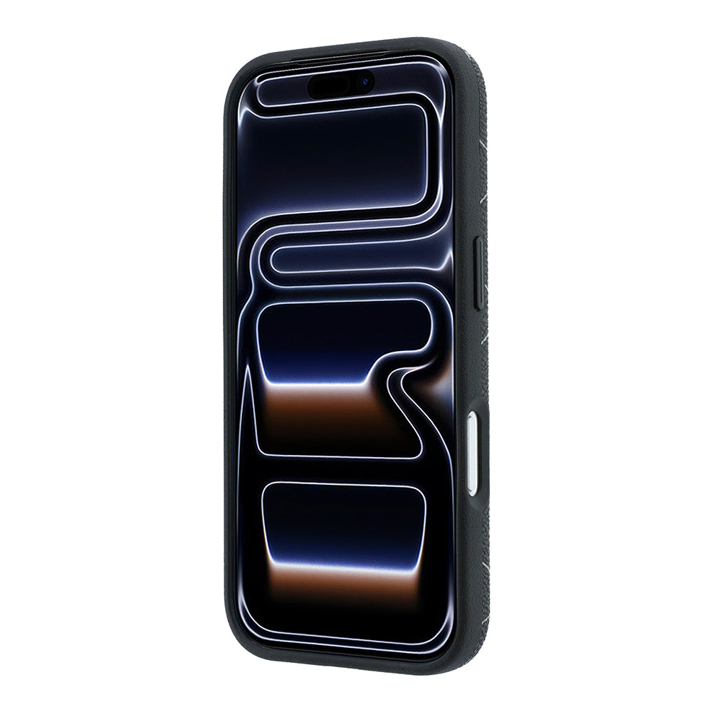 iPhone 18 Pro Max Kılıf Lacoste Orijinal Lisanslı M-safe Şarj Özellikli Metal Logolu Deri Karışık Monogram Desenli Kılıf