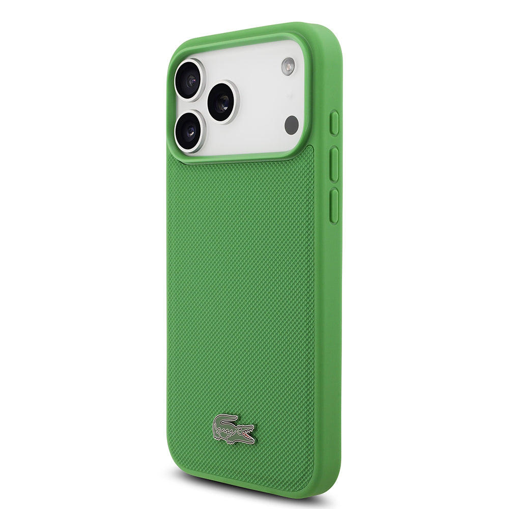 iPhone 18 Pro Max Kılıf Lacoste Orijinal Lisanslı M-safe Şarj Özellikli PU Pike Desenli Metal Logolu Kılıf