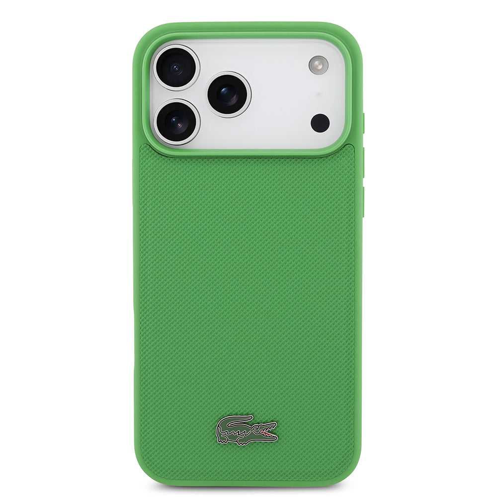 iPhone 18 Pro Max Kılıf Lacoste Orijinal Lisanslı M-safe Şarj Özellikli PU Pike Desenli Metal Logolu Kılıf
