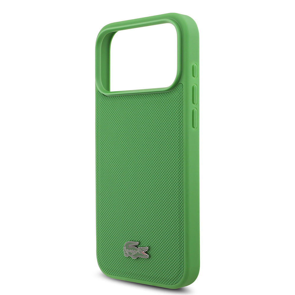 iPhone 18 Pro Max Kılıf Lacoste Orijinal Lisanslı M-safe Şarj Özellikli PU Pike Desenli Metal Logolu Kılıf