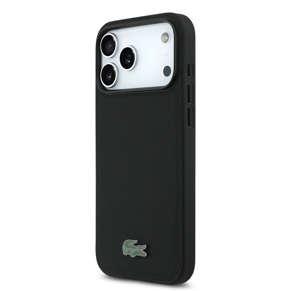 iPhone 18 Pro Max Kılıf Lacoste Orijinal Lisanslı M-safe Şarj Özellikli PU Pike Desenli Metal Logolu Kılıf
