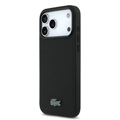 iPhone 18 Pro Max Kılıf Lacoste Orijinal Lisanslı M-safe Şarj Özellikli PU Pike Desenli Metal Logolu Kılıf