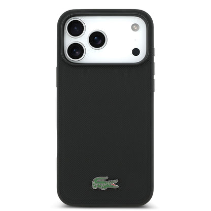 iPhone 18 Pro Max Kılıf Lacoste Orijinal Lisanslı M-safe Şarj Özellikli PU Pike Desenli Metal Logolu Kılıf