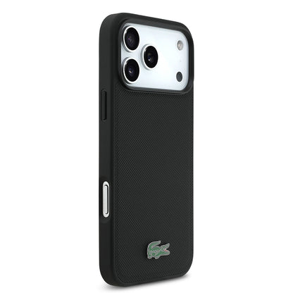 iPhone 18 Pro Max Kılıf Lacoste Orijinal Lisanslı M-safe Şarj Özellikli PU Pike Desenli Metal Logolu Kılıf