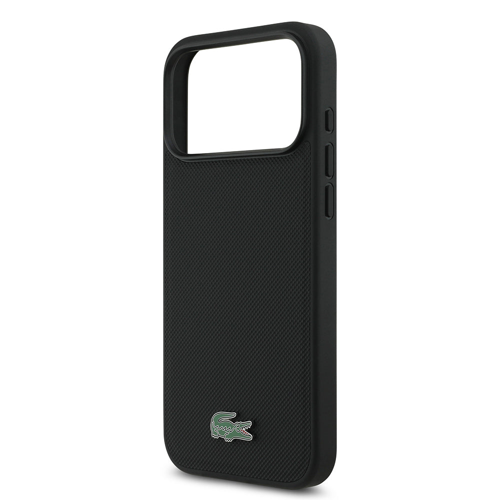 iPhone 18 Pro Max Kılıf Lacoste Orijinal Lisanslı M-safe Şarj Özellikli PU Pike Desenli Metal Logolu Kılıf
