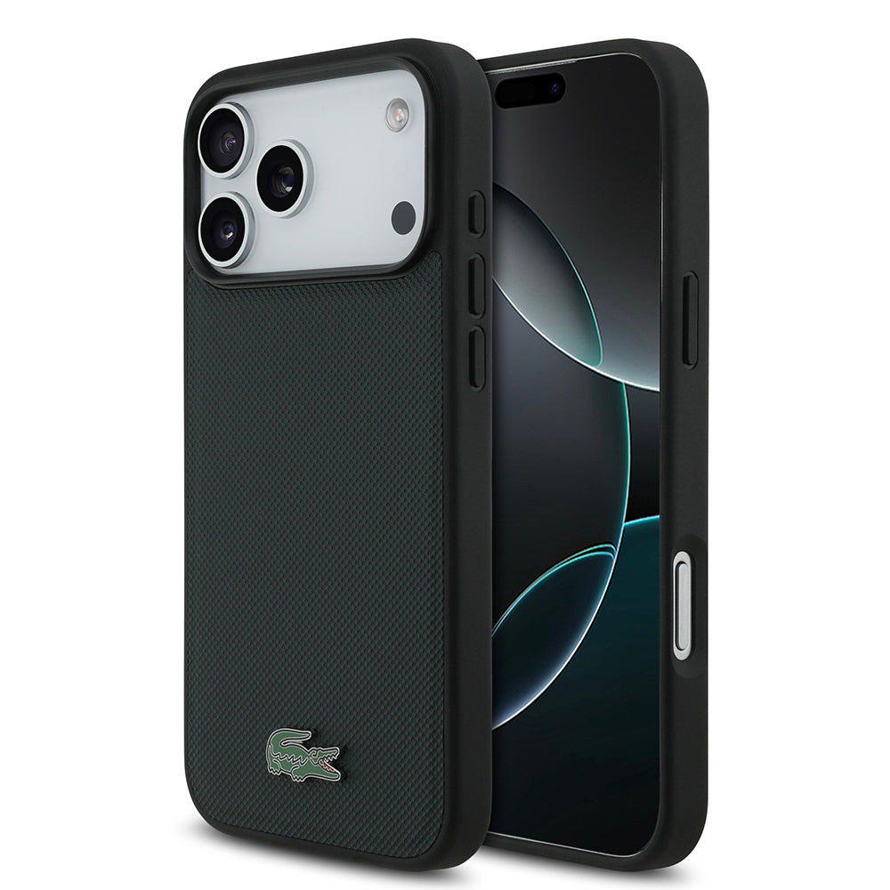 iPhone 18 Pro Max Kılıf Lacoste Orijinal Lisanslı M-safe Şarj Özellikli PU Pike Desenli Metal Logolu Kılıf