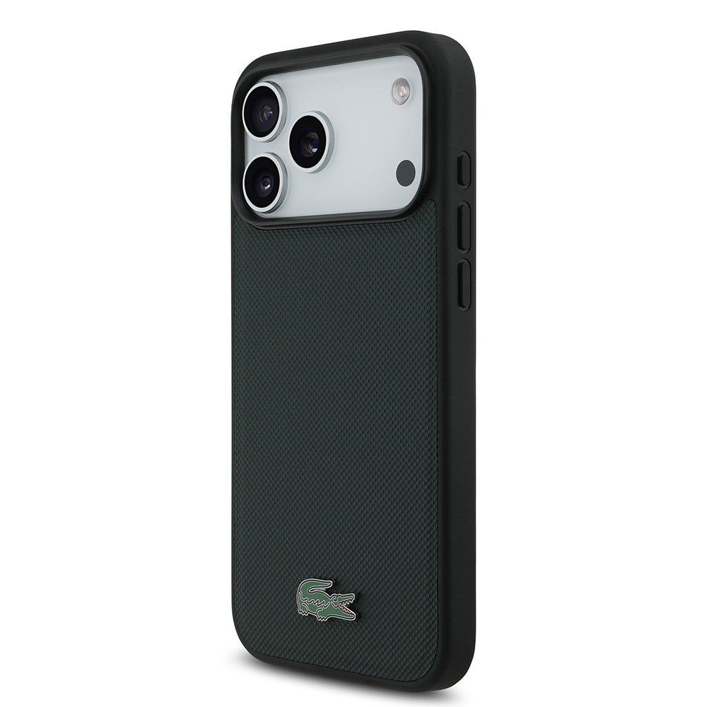iPhone 18 Pro Max Kılıf Lacoste Orijinal Lisanslı M-safe Şarj Özellikli PU Pike Desenli Metal Logolu Kılıf