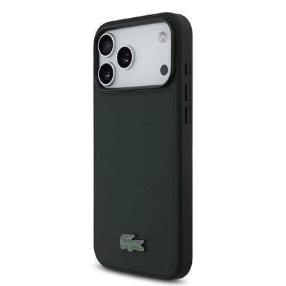 iPhone 18 Pro Max Kılıf Lacoste Orijinal Lisanslı M-safe Şarj Özellikli PU Pike Desenli Metal Logolu Kılıf