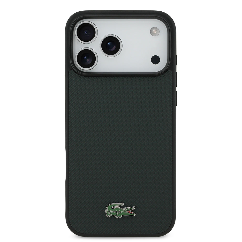 iPhone 18 Pro Max Kılıf Lacoste Orijinal Lisanslı M-safe Şarj Özellikli PU Pike Desenli Metal Logolu Kılıf