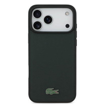 iPhone 18 Pro Max Kılıf Lacoste Orijinal Lisanslı M-safe Şarj Özellikli PU Pike Desenli Metal Logolu Kılıf
