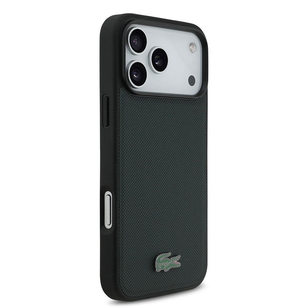 iPhone 18 Pro Max Kılıf Lacoste Orijinal Lisanslı M-safe Şarj Özellikli PU Pike Desenli Metal Logolu Kılıf