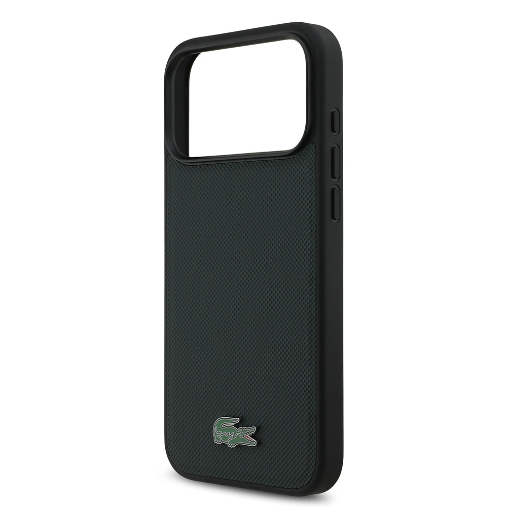 iPhone 18 Pro Max Kılıf Lacoste Orijinal Lisanslı M-safe Şarj Özellikli PU Pike Desenli Metal Logolu Kılıf