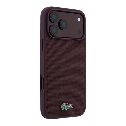 iPhone 18 Pro Max Kılıf Lacoste Orijinal Lisanslı M-safe Şarj Özellikli PU Pike Desenli Metal Logolu Kılıf