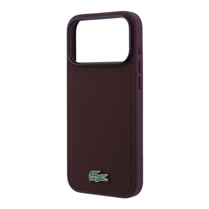 iPhone 18 Pro Max Kılıf Lacoste Orijinal Lisanslı M-safe Şarj Özellikli PU Pike Desenli Metal Logolu Kılıf