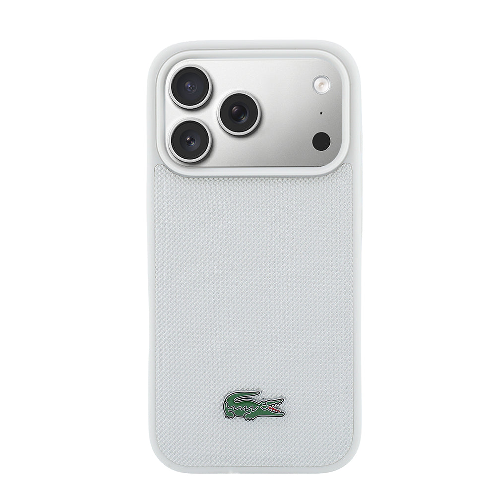 iPhone 18 Pro Max Kılıf Lacoste Orijinal Lisanslı M-safe Şarj Özellikli PU Pike Desenli Metal Logolu Kılıf