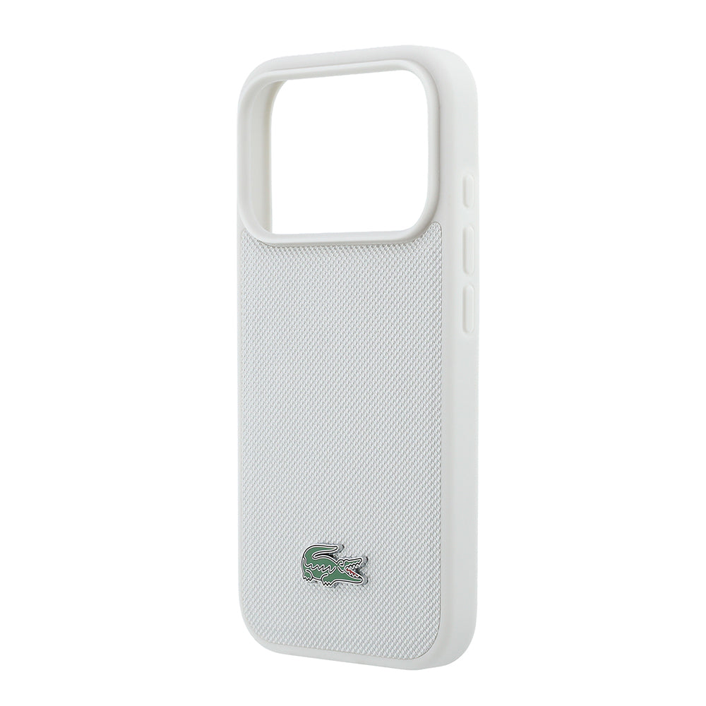 iPhone 18 Pro Max Kılıf Lacoste Orijinal Lisanslı M-safe Şarj Özellikli PU Pike Desenli Metal Logolu Kılıf