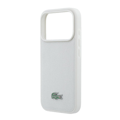 iPhone 18 Pro Max Kılıf Lacoste Orijinal Lisanslı M-safe Şarj Özellikli PU Pike Desenli Metal Logolu Kılıf