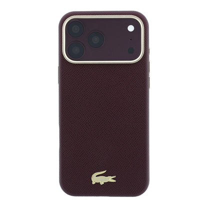 iPhone 18 Pro Max Kılıf Lacoste Orijinal Lisanslı M-Safe Şarj Özellikli PVC Yarı Pike Desenli Arka Yüzey İkonik Timsah Dokuma Logolu Kılıf