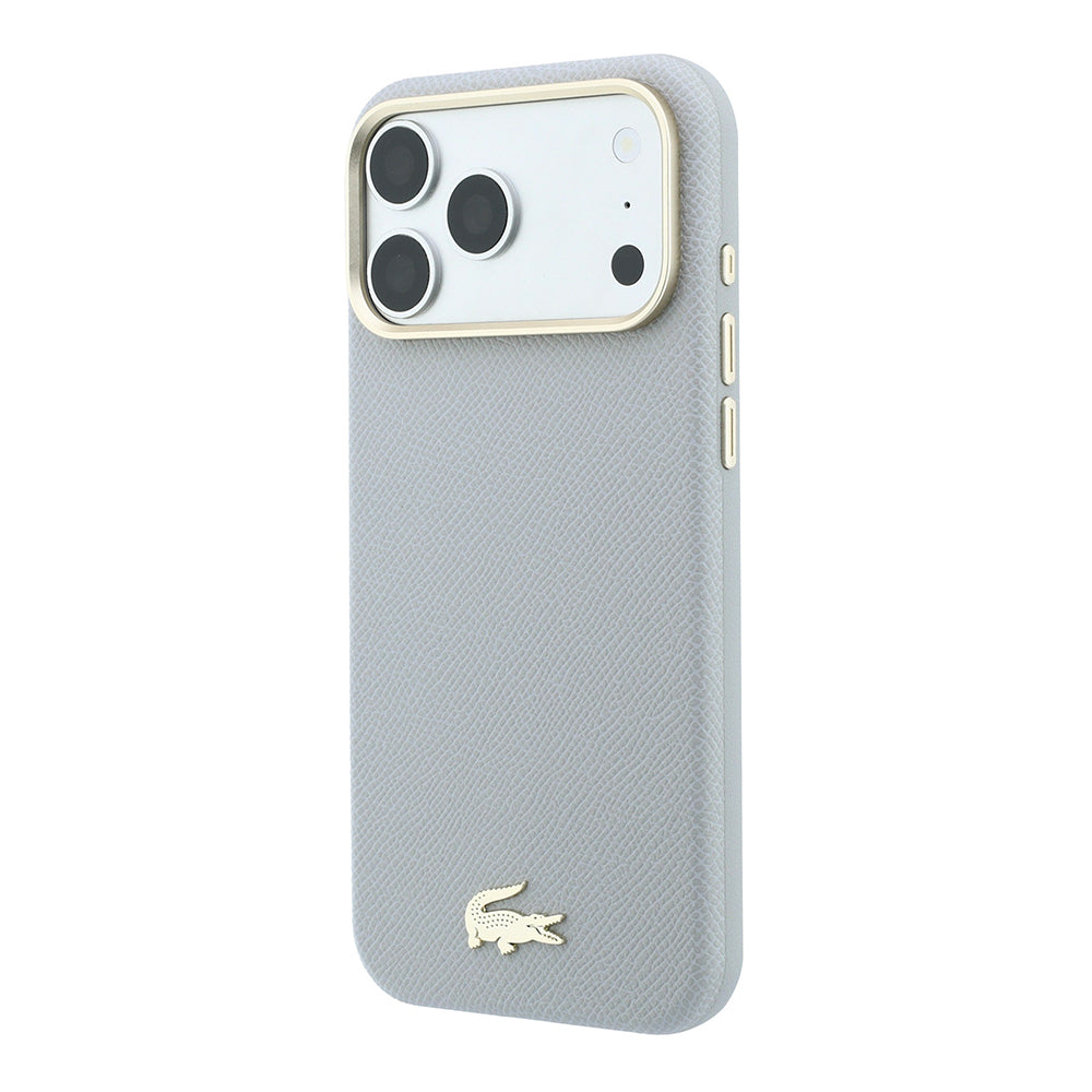 iPhone 18 Pro Max Kılıf Lacoste Orijinal Lisanslı M-Safe Şarj Özellikli PVC Yarı Pike Desenli Arka Yüzey İkonik Timsah Dokuma Logolu Kılıf