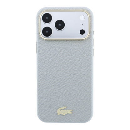 iPhone 18 Pro Max Kılıf Lacoste Orijinal Lisanslı M-Safe Şarj Özellikli PVC Yarı Pike Desenli Arka Yüzey İkonik Timsah Dokuma Logolu Kılıf