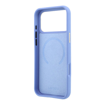 iPhone 18 Pro Max Kılıf Lacoste Orijinal Lisanslı M-Safe Şarj Özellikli PVC Yarı Pike Desenli Arka Yüzey İkonik Timsah Dokuma Logolu Kılıf