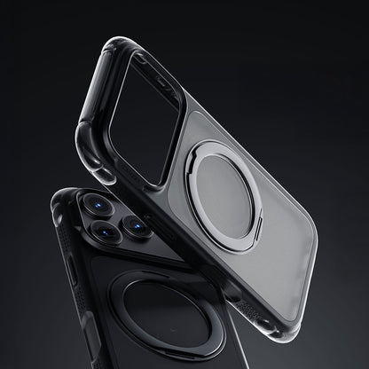 iPhone 18 Pro Max Kılıf Lenyes Air Bumper Serisi M-safe Şarj Özellikli Airbag Tasarımlı Standlı Kılıf